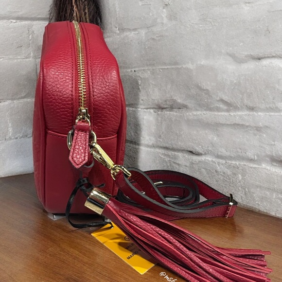 Valentino by Mario Valentino Mia Dollaro Leather Crossbody in Tango Red NWT - Picture 5 of 7